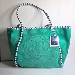 Roller Rabbit x Target Star Geo Large Terry Beach Tote Bag Green - NEW